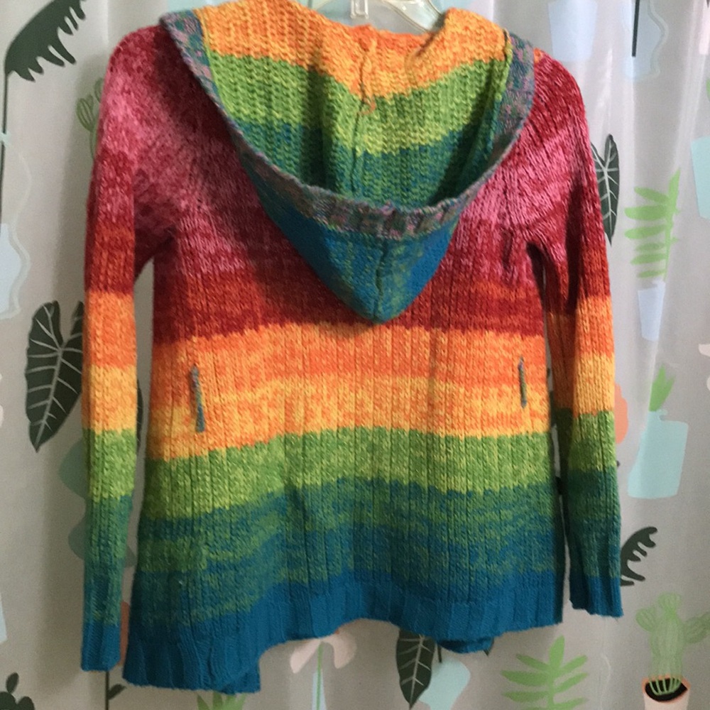 Vintage Rainbow striped hooded sweater - Picture 5 of 5